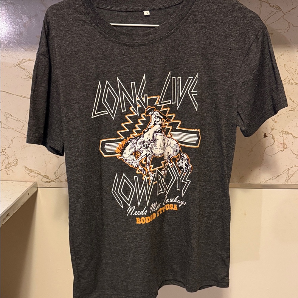 Long Live Cowboys Graphic Tee - Charcoal